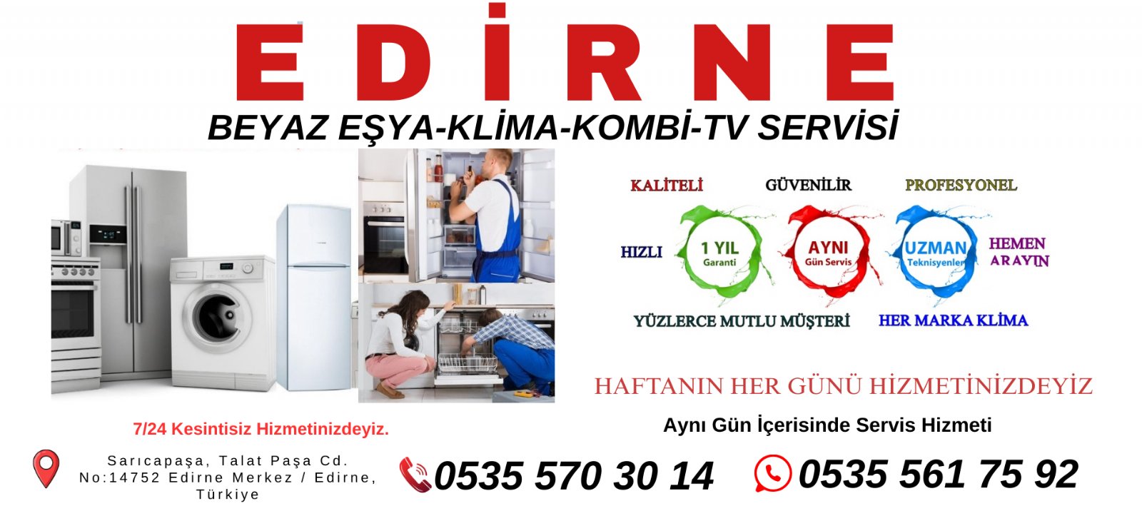 Edirne Beyaz Eşya Servisi